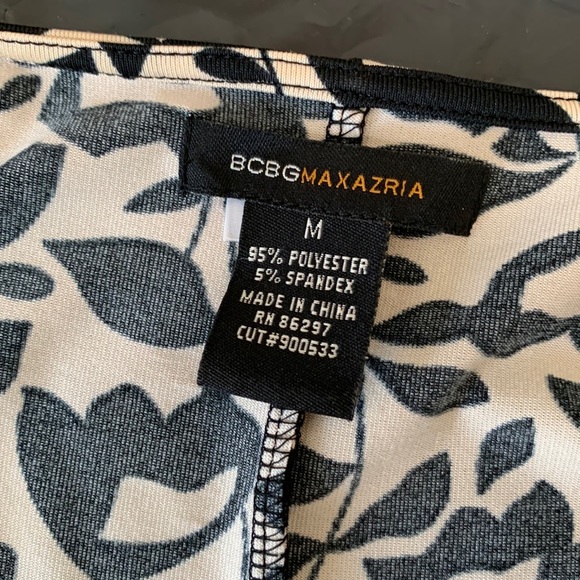 Bcbg Casual Dress Womens Floral print Black Beige Fit and Flare Medium New - Picture 6 of 6